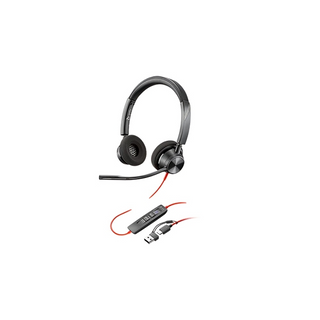 HP Poly 8X221AA Blackwire 3325 Headset (BW3325), USB-C with 3.5mm Jack + USB-C/A Adapter Price in Dubai UAE
