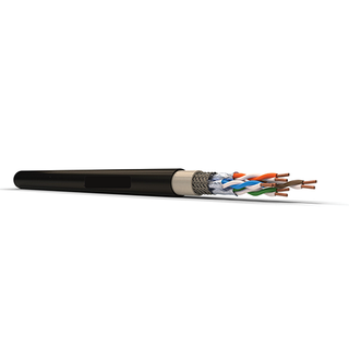 Datacom DC-CBL-C6ASF-PE Cat6A S/FTP 10G 4pair 23AWG Cable UV Stabilized Outdoor Rated-PE 305M/Box Black Price in Dubai, UAE